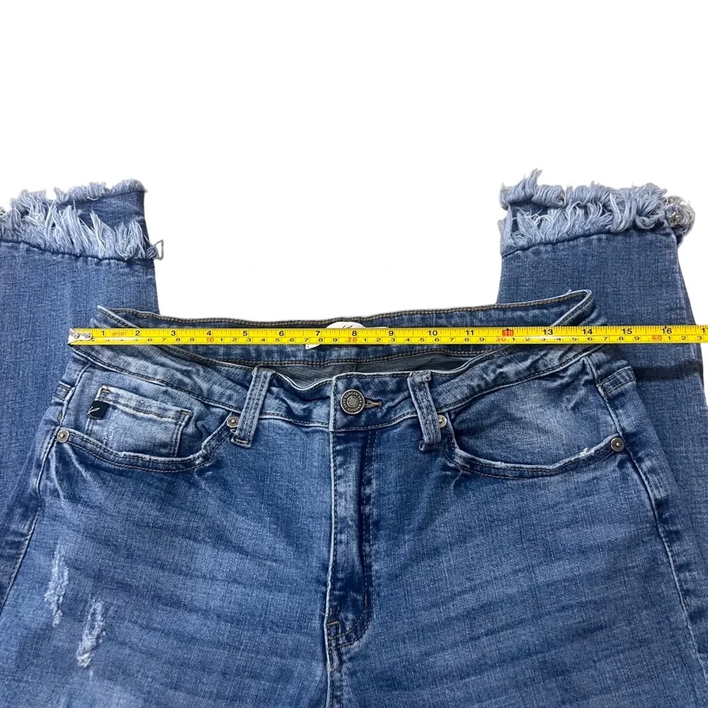 KanCan Womens Size 11/29 Distressed Frayed Hem Skinny Jeans Medium Wash Denim - Picture 6 of 13